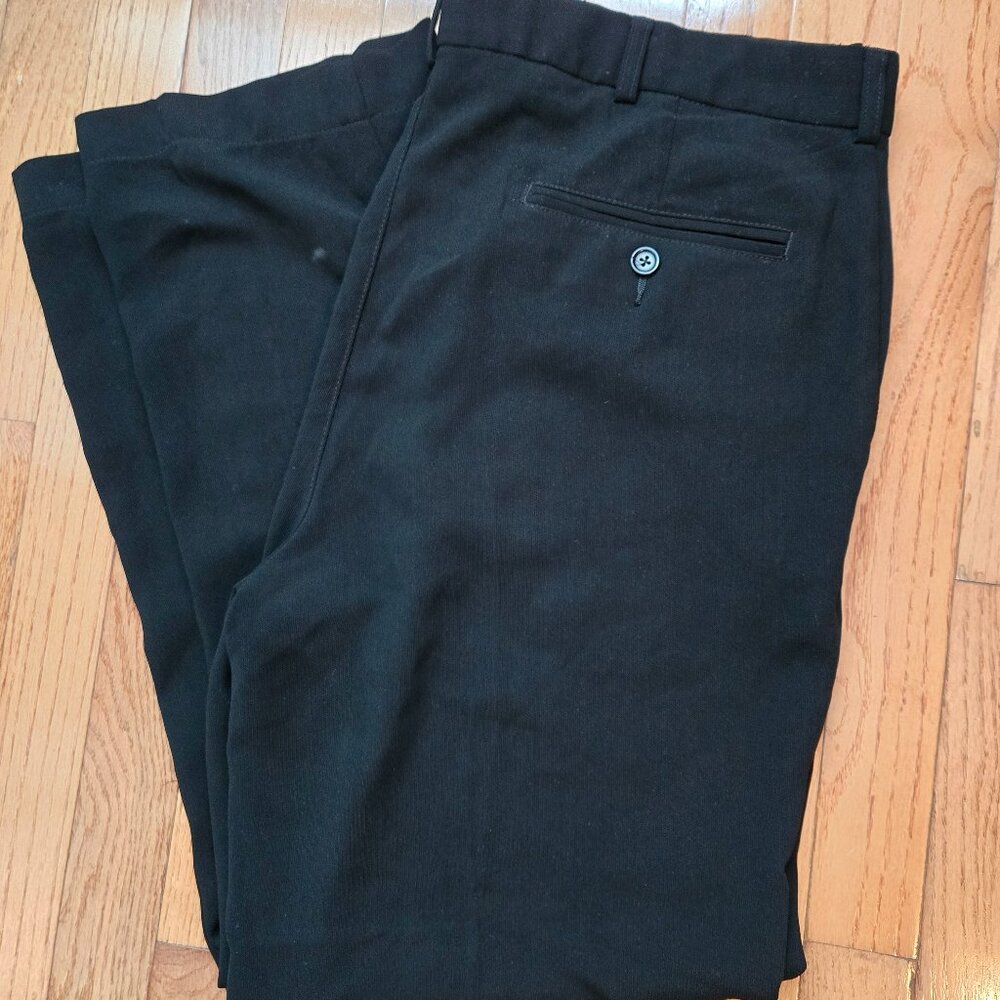 Mens Size 34x30 Black Striped Dress Pants by Alfani